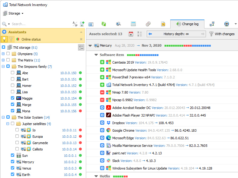 Screenshot vom Programm: Total Network Inventory